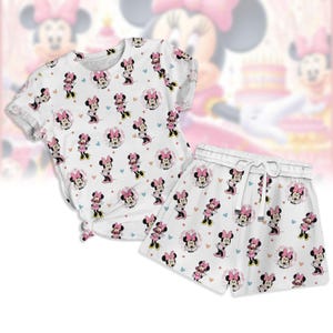 Disney Minnie Tshirt und Shorts, Mickey und Minnie Shirt Frauen, Magic Kingdom Pyjamas, Disneyland Trip Frauen Pyjamas, Minnie Maus