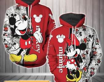 Benutzerdefinierte Micky und Minnie paar Hoodies, Micky Maus Hoodie, Minnie Maus Hoodie, Disney Maus Shirt, Paar Geschenk, Valentinstag