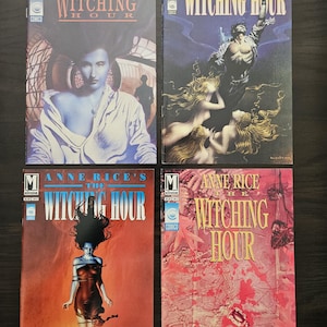 May include: A set of four comic books featuring the cover art for "Anne Rice's The Witching Hour". The covers feature a variety of characters and scenes, including a woman with long dark hair, a man with a beard, and a group of people in a forest.