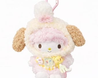 Pink Puppyweet Piano Gingham Angel-sleutelhanger