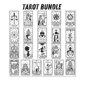 Tarot Karten SVG & PNG Bundle | Hexen-Tarot SVG | Himmlische Tarot svg | Mystisch Clipart | Tarot Karten schneiden Dateien für Cricut, Silhouette
