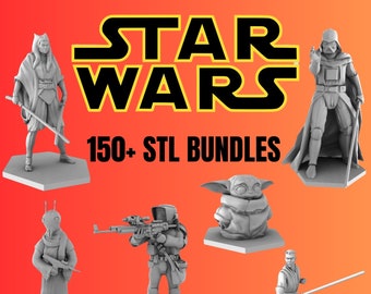 3D STL Best Mega Star Wars Pack - 150 High-Quality Models - Top Seller - Digital STL Bundle - Star Wars 3D Models, STL Files