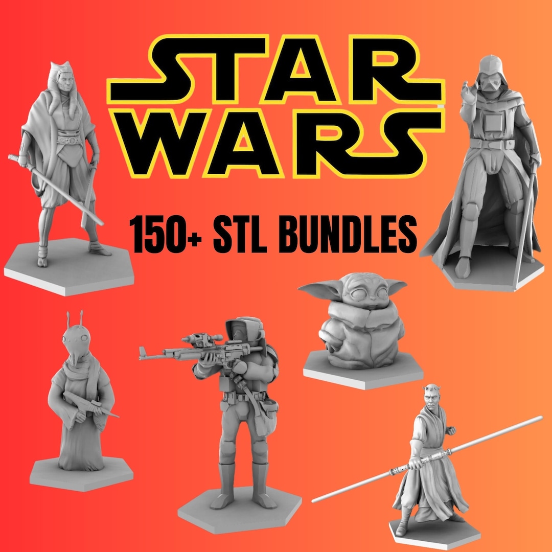 3D STL Best Mega Star Wars Pack 150 High-quality Models Top Seller