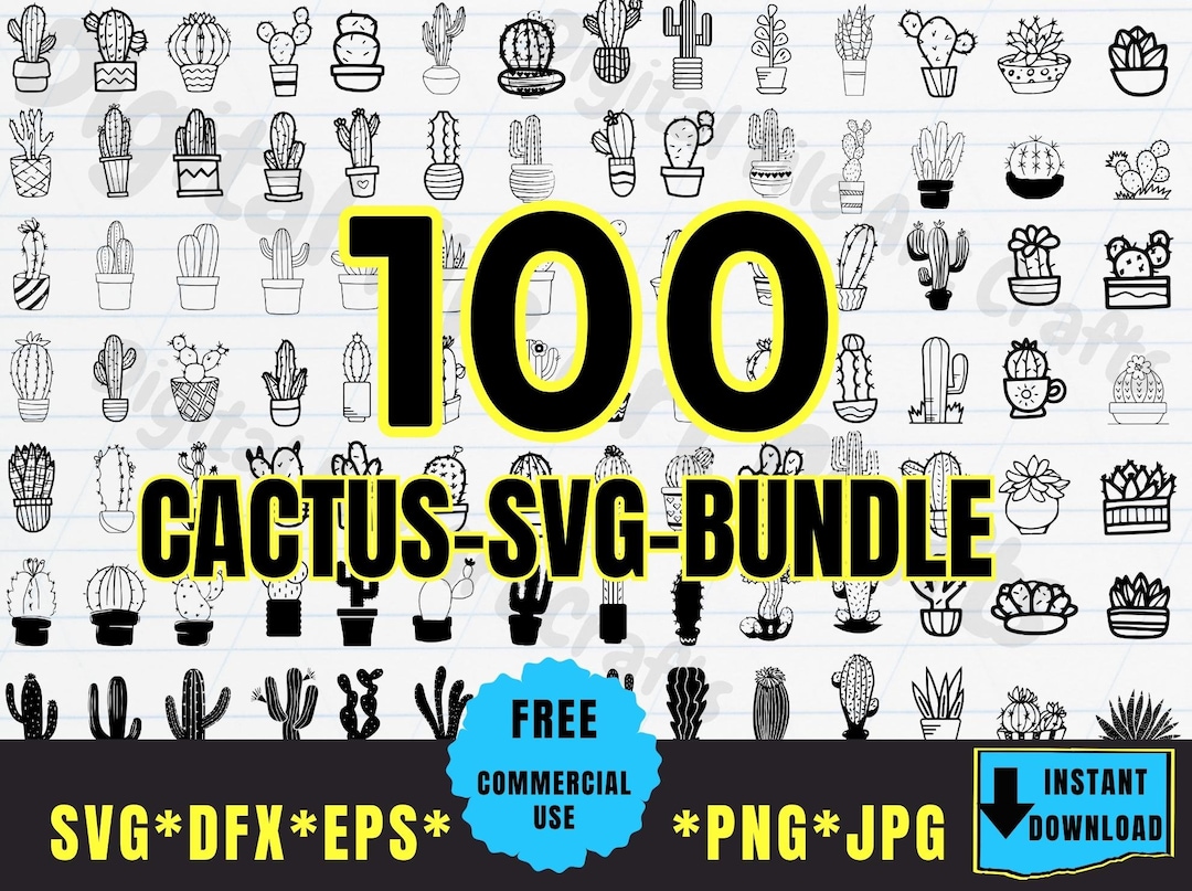 Cactus Svg Bundle, Cactus Cut Files for Cricut , Cactus Clipart,cactus ...