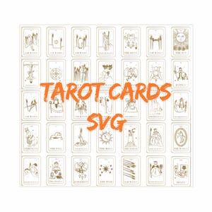 Tarot Cards Bundle - Major Arcana & Celestial Tarot SVG | Witch Tarot SVG | Sun/ Fortune Teller SVG|Tarot Deck Files|pdf, cdr, dxf, png, ai