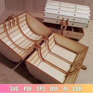 Laser-Cut Barrel Box 3mm Sperrholz-Vector Design Files für CNC und Laser Cuts-DIY Schatzkiste-Laser Template SVG für Cricut & Glowforge