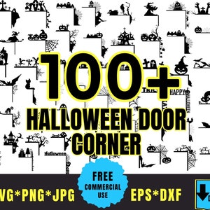 Svg de coin de porte effrayant Halloween, Halloween bordure de porte svg, Svg effrayant maison, décoration d'Halloween, accroche-porte Halloween svg, Halloween