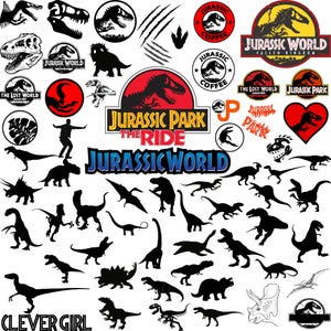 J Park SVG-bundel | Clipart en gelaagde ontwerpen dinosaurus | Cricut, silhouetbestanden