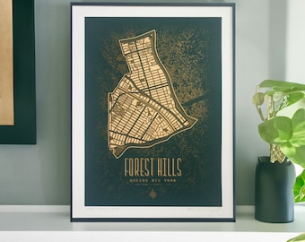 Forest Hills City Map Print | Forest Hills New York Map Print