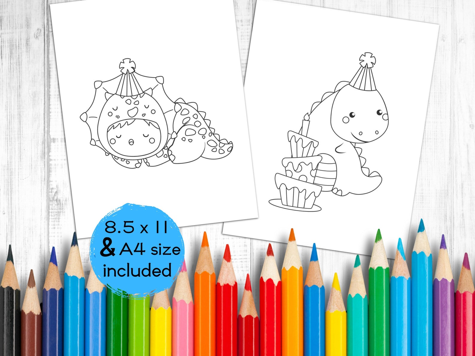 Dinosaur Birthday Coloring Pages for Kids, Happy Birthday Dinosaur