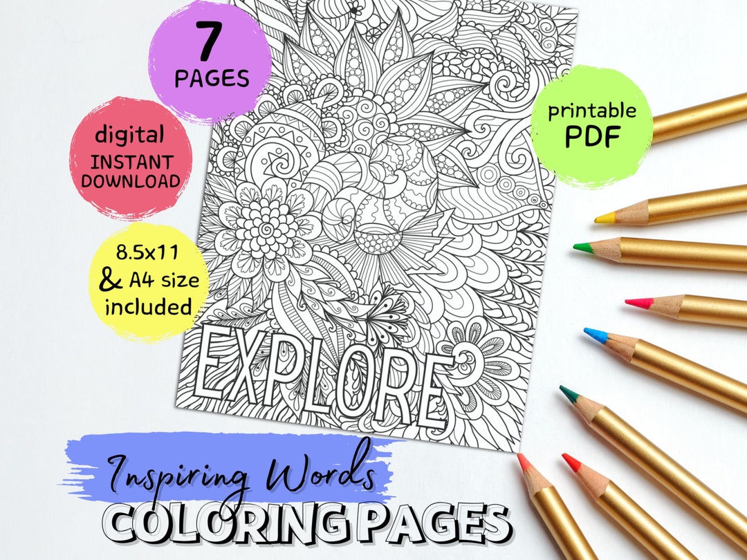 Adult Coloring Pages Mandala Zentangle, Positive Quotes Coloring Book ...