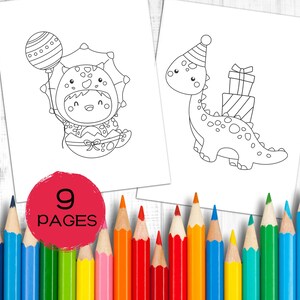 Dinosaur Birthday Coloring Pages for Kids, Happy Birthday Dinosaur ...