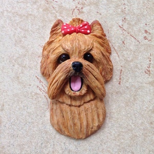 Yorkshire Terrier Brooch - Hand Sculpted Polymer Clay Yorkie Pin