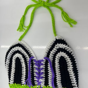 Beetlejuice Themed Crochet Bikini Top