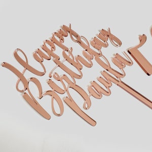 Custom Acrylic Cake Topper Personalized Acrylic Birthday Decor Birthday Party Decor Cake Decor Birthday Cake Topper Name Happy Birthday Cake