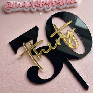 Personalized number cake topper thirty cake topper twenty cake topper acrylic cake topper party decor