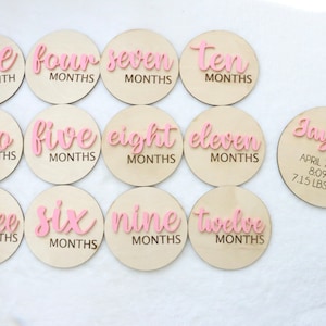 Panneaux en bois pour bébé, jalons mensuels pour bébé Panneaux en bois mensuels pour bébé Cadeaux de baby shower, cadeau pour nouveau-né