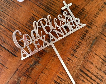 Custom Acrylic Cake Topper Personalized Acrylic Birthday Decor Birthday Christening Cake Decor First Communion Cake Baptism Cake Topper