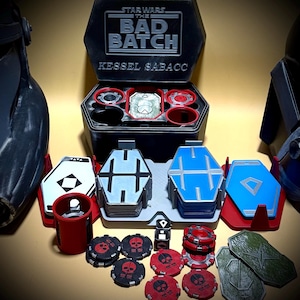 Special Bad Batch Kessel Sabacc full Set | Clone Force 99 Edition | Star Wars Inspired Game Box w/ tokens, Chips, Dice, Cards