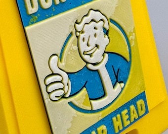 Fallout inspired Desk Warning Signs –  Yellow or blue