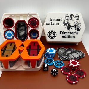 Sabacc Kessel full Set | Director’s Edition | Star Wars Inspired Game Box w/ tokens, Chips, Dice, Cards - UPDATED lid design
