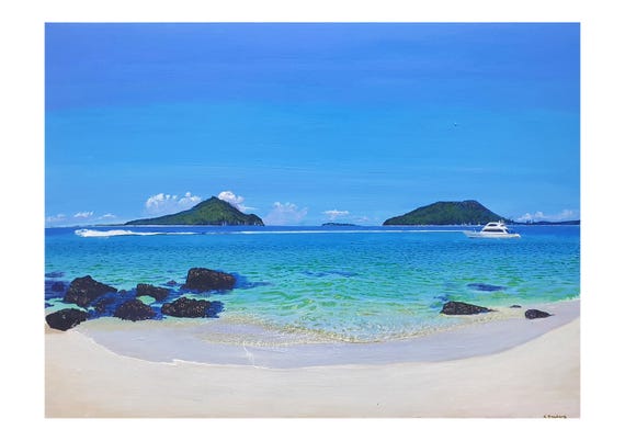 Australian Landscape Nelson bay Shoal bay summer Digital art reproduction