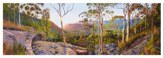 Australian Landscape Newcastle Mt Sugarloaf Westerly look out Digital art reproduction