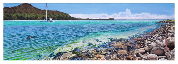 Australian Landscape Nelson bay Shoal bay water scene digital art reproduction