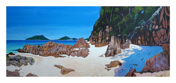 Australian Landscape Nelson bay Shoal bay shadows Digital art reproduction