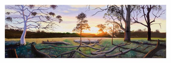 Magpie meeting at Vacy NSW  Digital Print of original painting