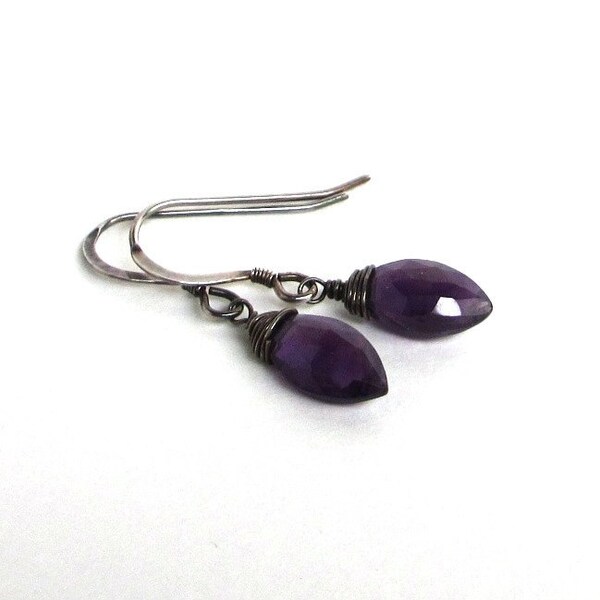 Handmade Faceted Purple Amethyst Earrings, Tia