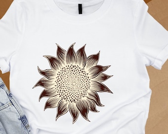 Sunflower, Sunflower Shirt, Floral Tee Shirt, Flower Shirt, Garden Shirt, Women Shirt, Sunflower Tshirt Sunflower Shirts, Sunshine Tee