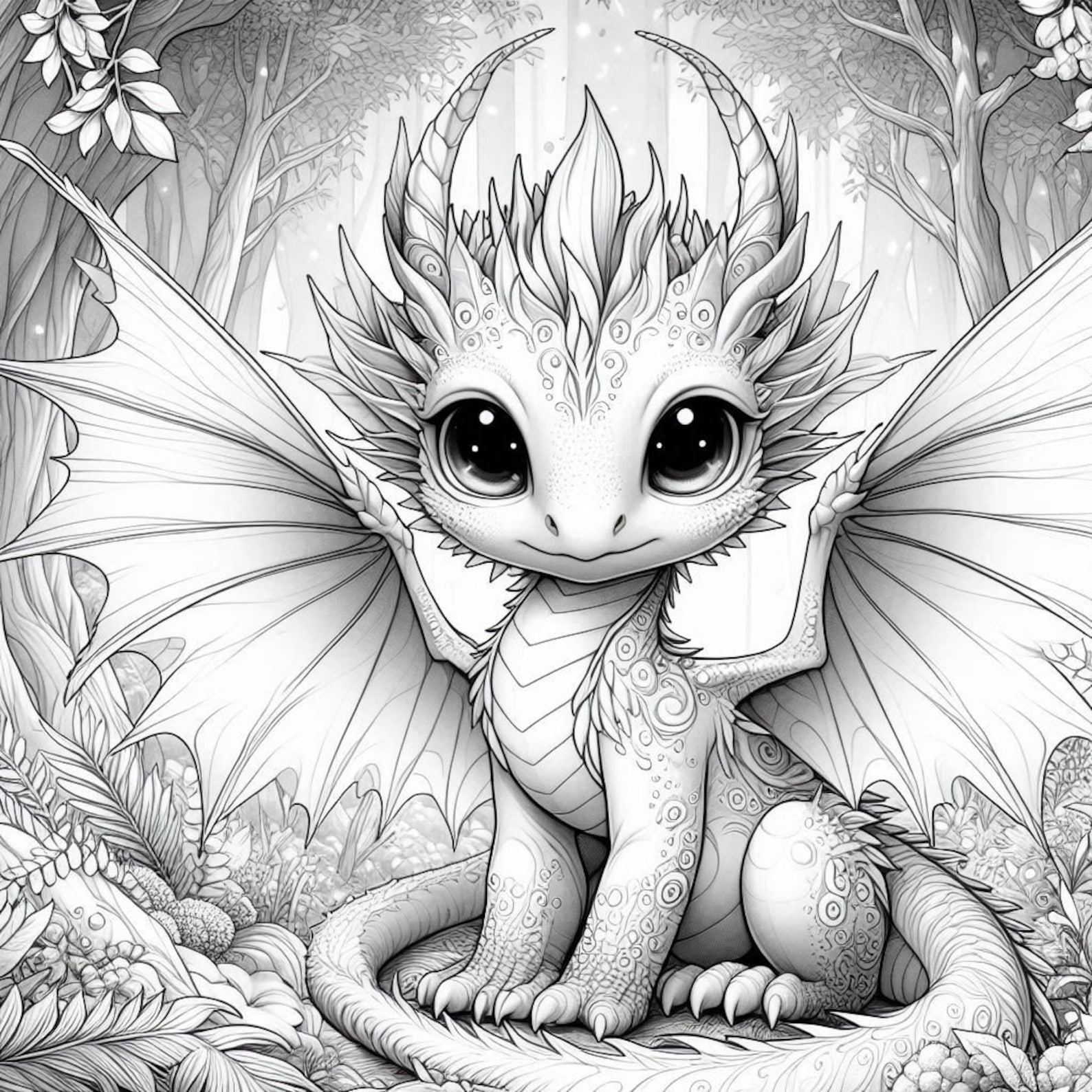 121 Coloring Pages of Cute Baby Dragons, Elephants, Giraffes, Kids ...