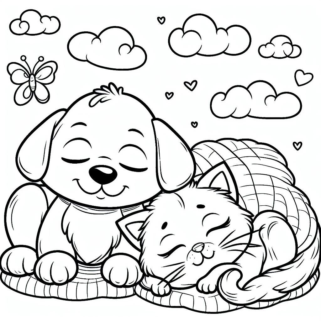 100 Pages (updated File) Puppies and Kittens Coloring Book - Plus 4 ...