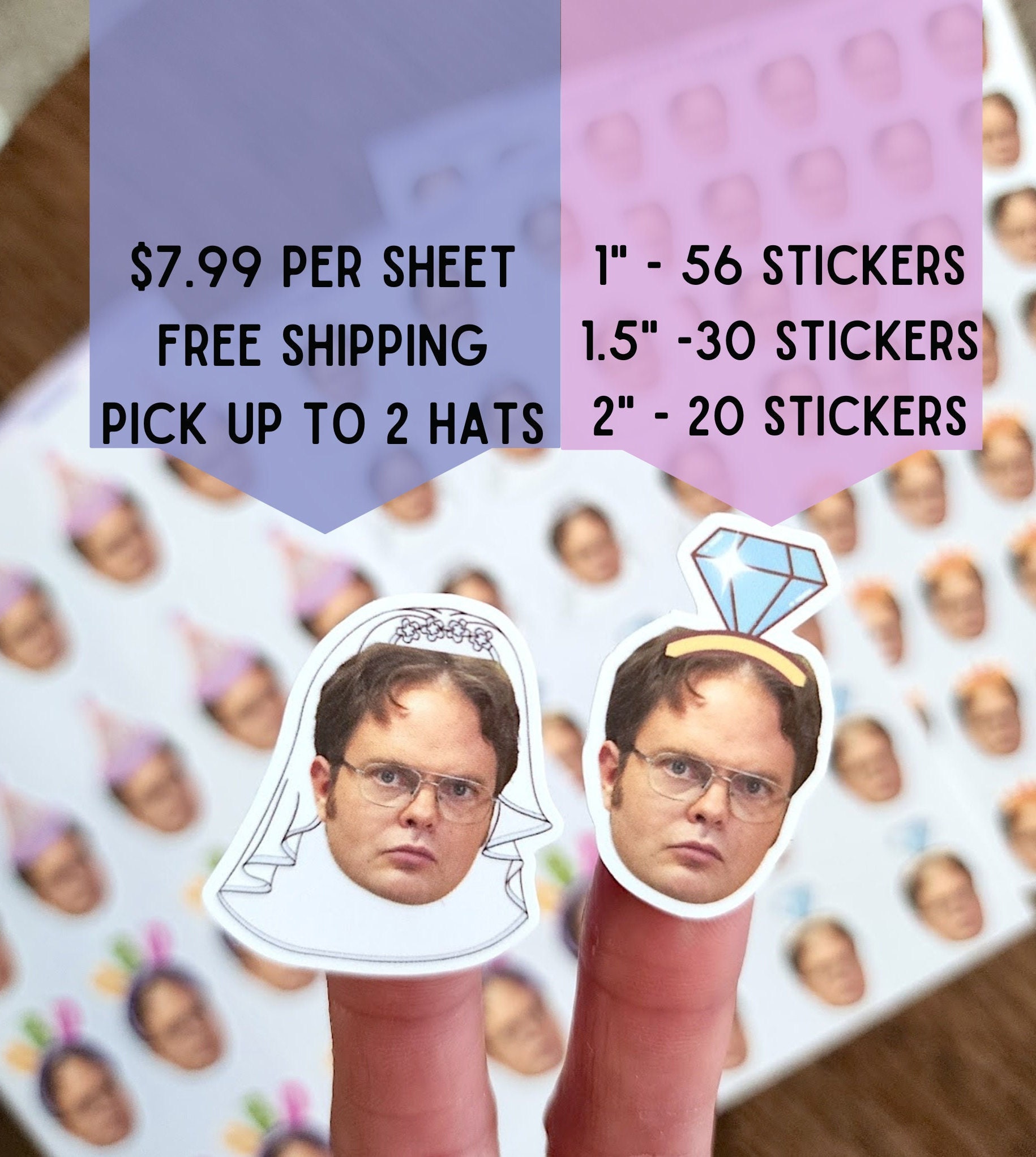 Custom Face Sticker Sheet, Party Favors, Custom Sticker, 21, 30 50, 60 Birthday, Bachelorette, Wedding, Graduation, Personalized, Waterproof
