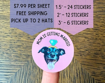 Face Sticker Sheet With Custom Text, Waterproof, Round, Party Favors, Birthday, Bachelorette, Wedding
