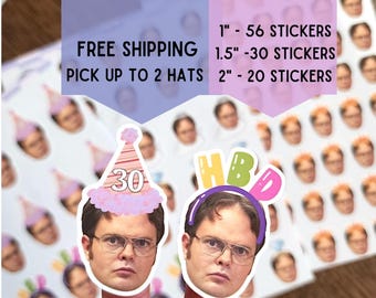 Custom Face Sticker Sheet, Waterproof, Party Favors, Birthday, Bachelorette, Wedding, Graduation, Buy More Save More