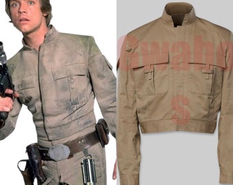 Space Wars-Jacke im Bespin-Stil, inspiriert von Luke Skywalker in „Das Imperium schlägt zurück“ – handgefertigte Jacke im Rebellenstil – maßgeschneiderte Canvas-Jacke