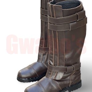 Custom Hand Made Star Wars Inspired Anakin Skywalker Leather Boots - Anakin Skywalker cosplay shoes - Leather shoes