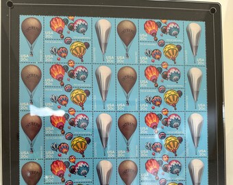 Hot Air Ballooning Collectible Postage Stamp Framed Artwork