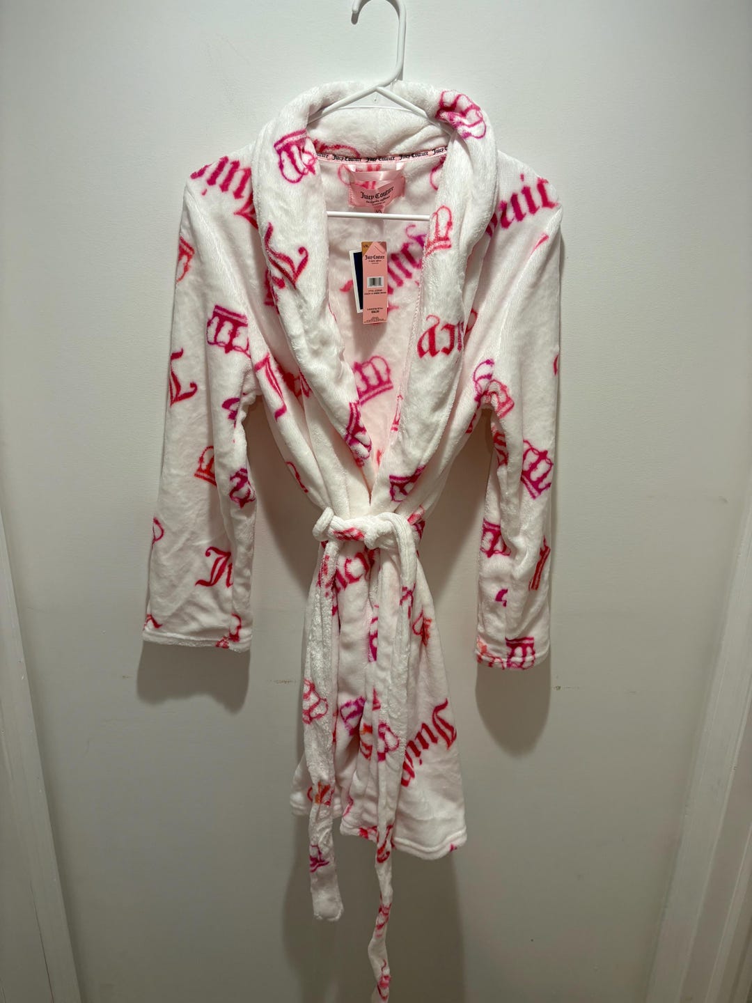 Juicy Couture White and Pink Robe - Size L/XL - Etsy Australia