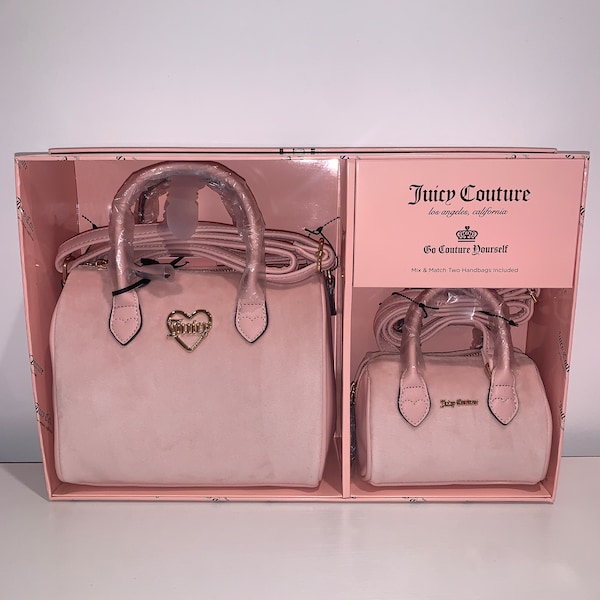 Juicy Couture Pink Diamond Velour Two Piece Satchel Set