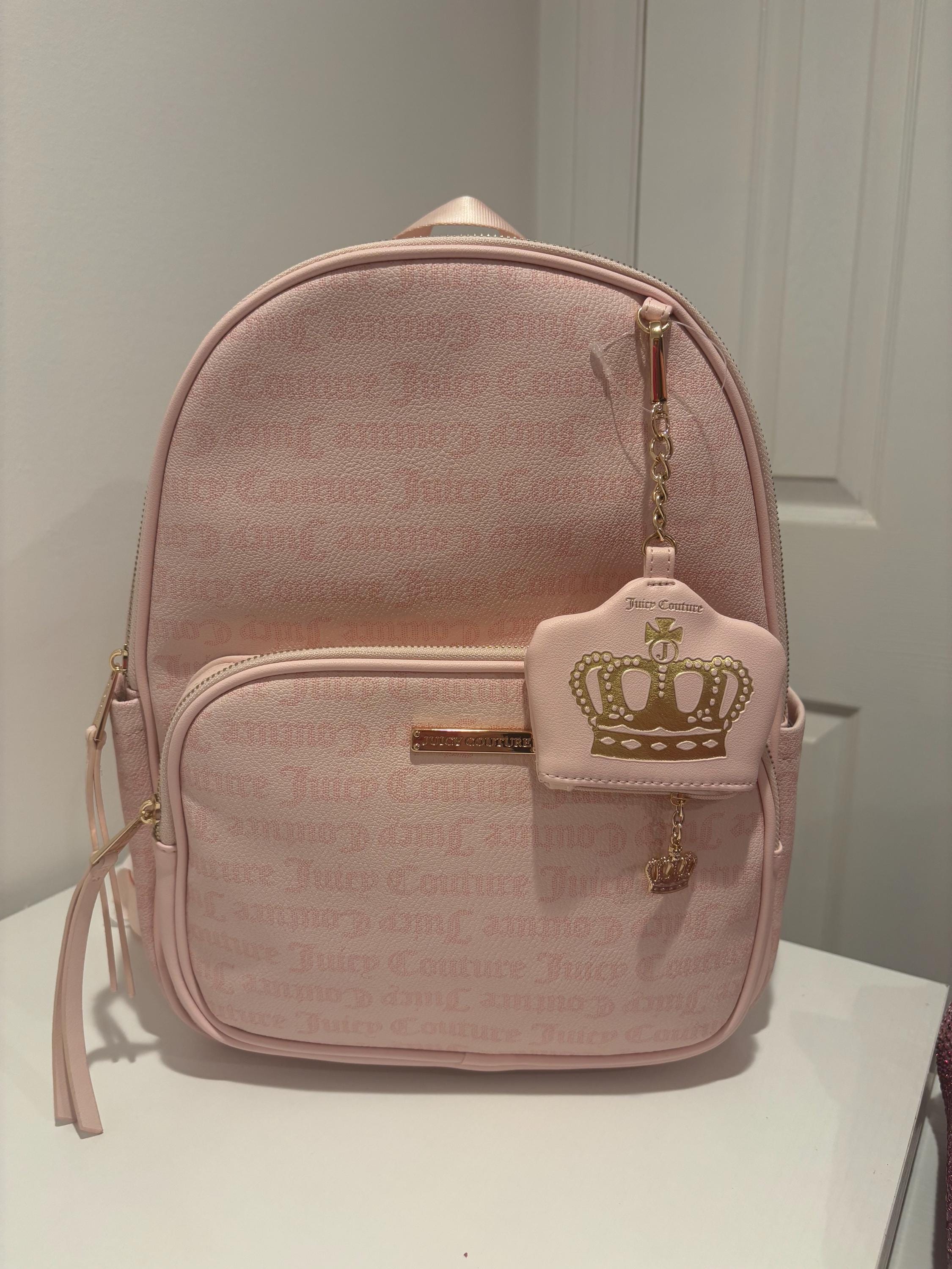 Juicy Couture Pink Backpack With Crown Keychain - Etsy
