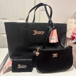 Bolsas de regaliz 2 en 1 de Juicy Couture y bolso plegable alargado y delgado Heartless