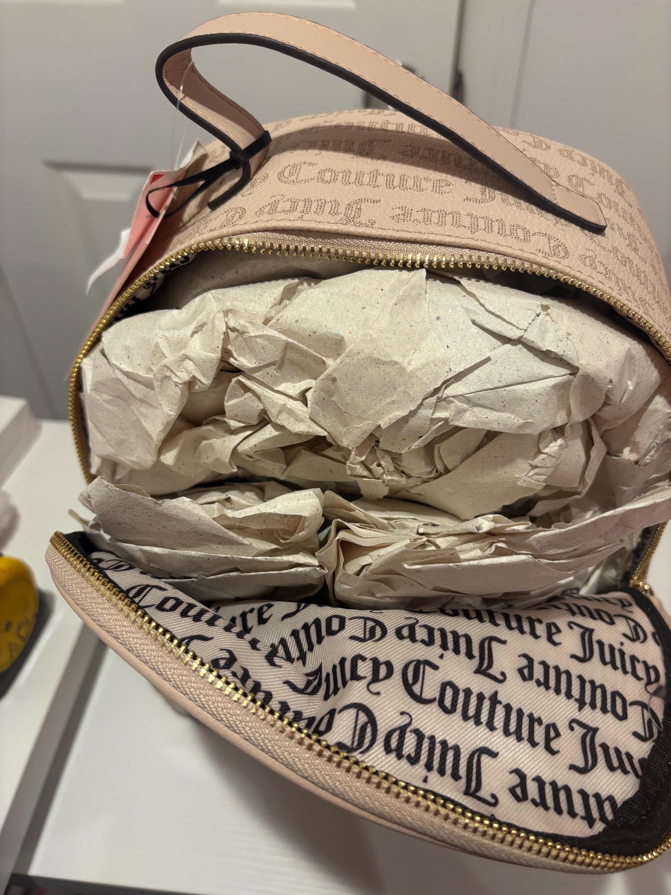 NWT Juicy Couture Sandstone Heartless Backpack with Adjustable Straps Juicy Couture Sandstone Heartless Backpack | Mercari main image 2