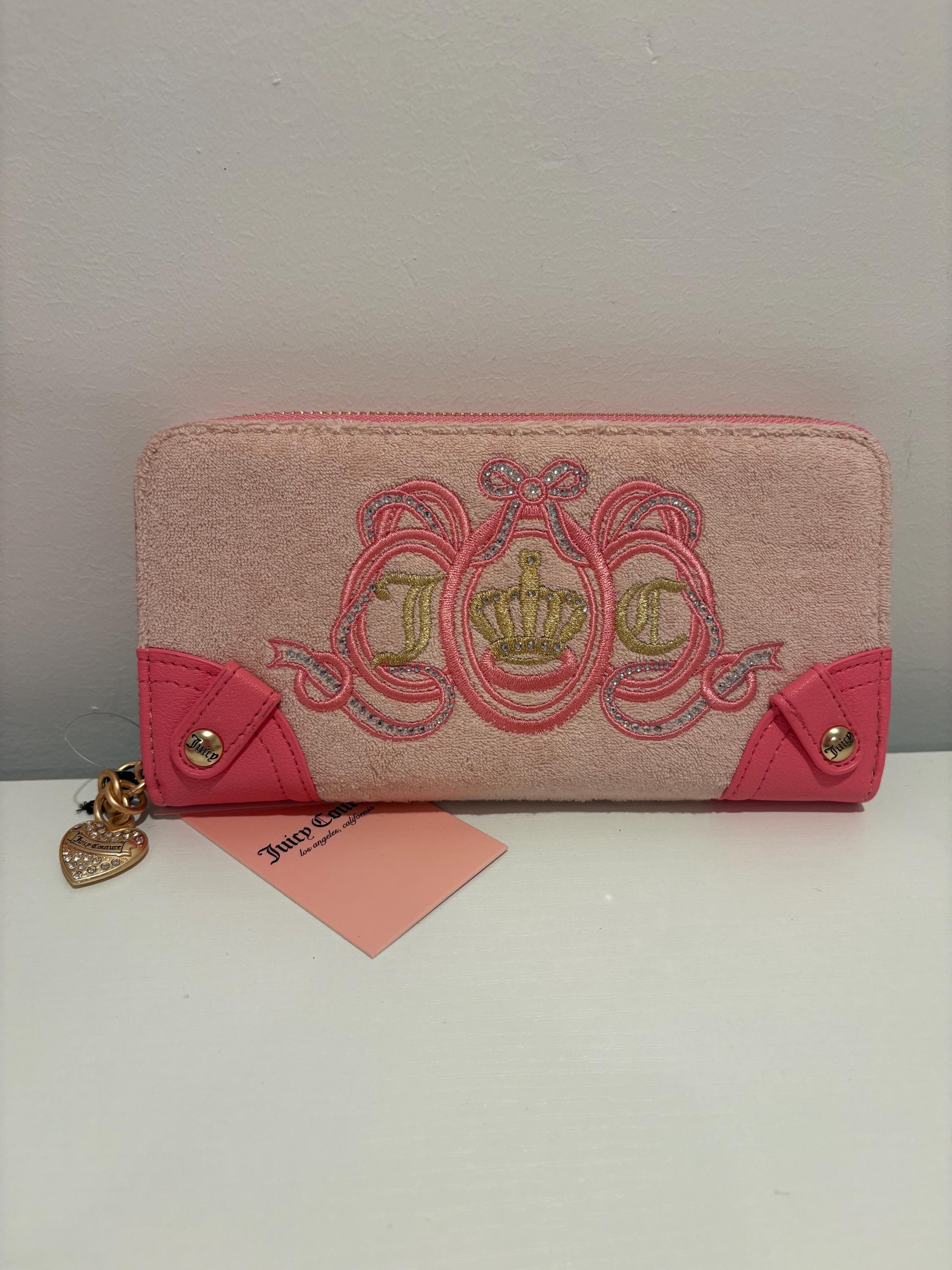 ずっと気になってた Juicy couture ジューシークチュール新品赤色スタッズロゴ長財布 小物