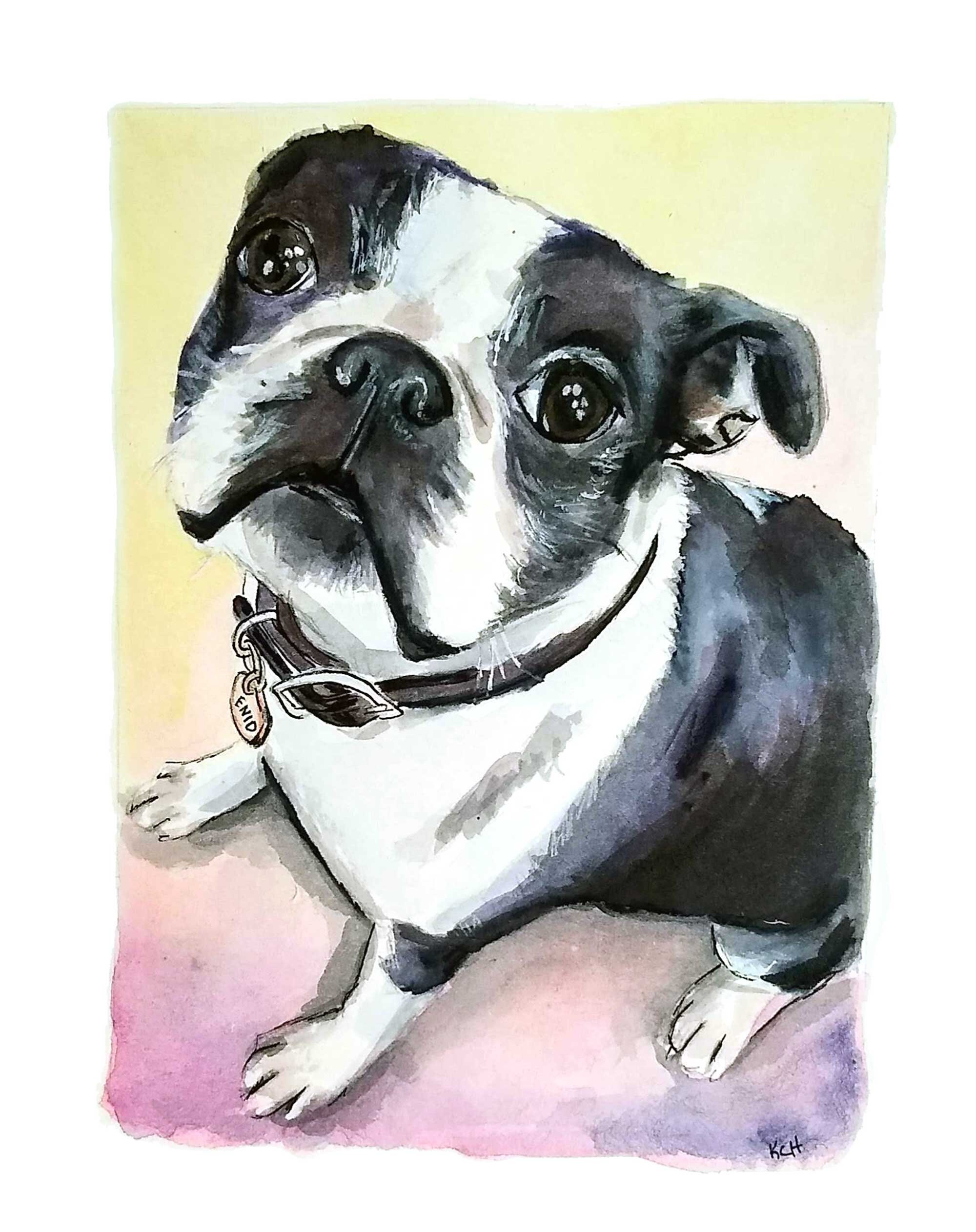 Watercolor Painting Pet Portrait Dog/Cat/Bird | Etsy
