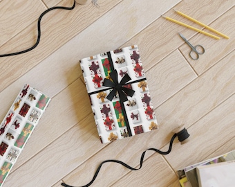 Festive Christmas Gift Wrapping Paper Roll, Holiday Gift Wrap, Winter Decor, Party Supplies, Unique Wrapping Ideas