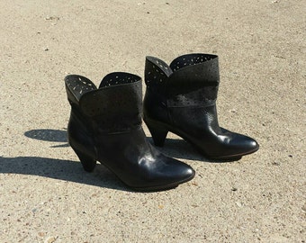 Size 6 black leather booties