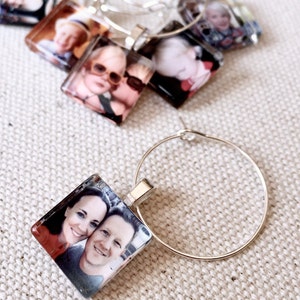 Custom Photo Wine Charm Party Favors 15mm Squares Custom or Personalized Image Use as Many Images as You'd Like image 1